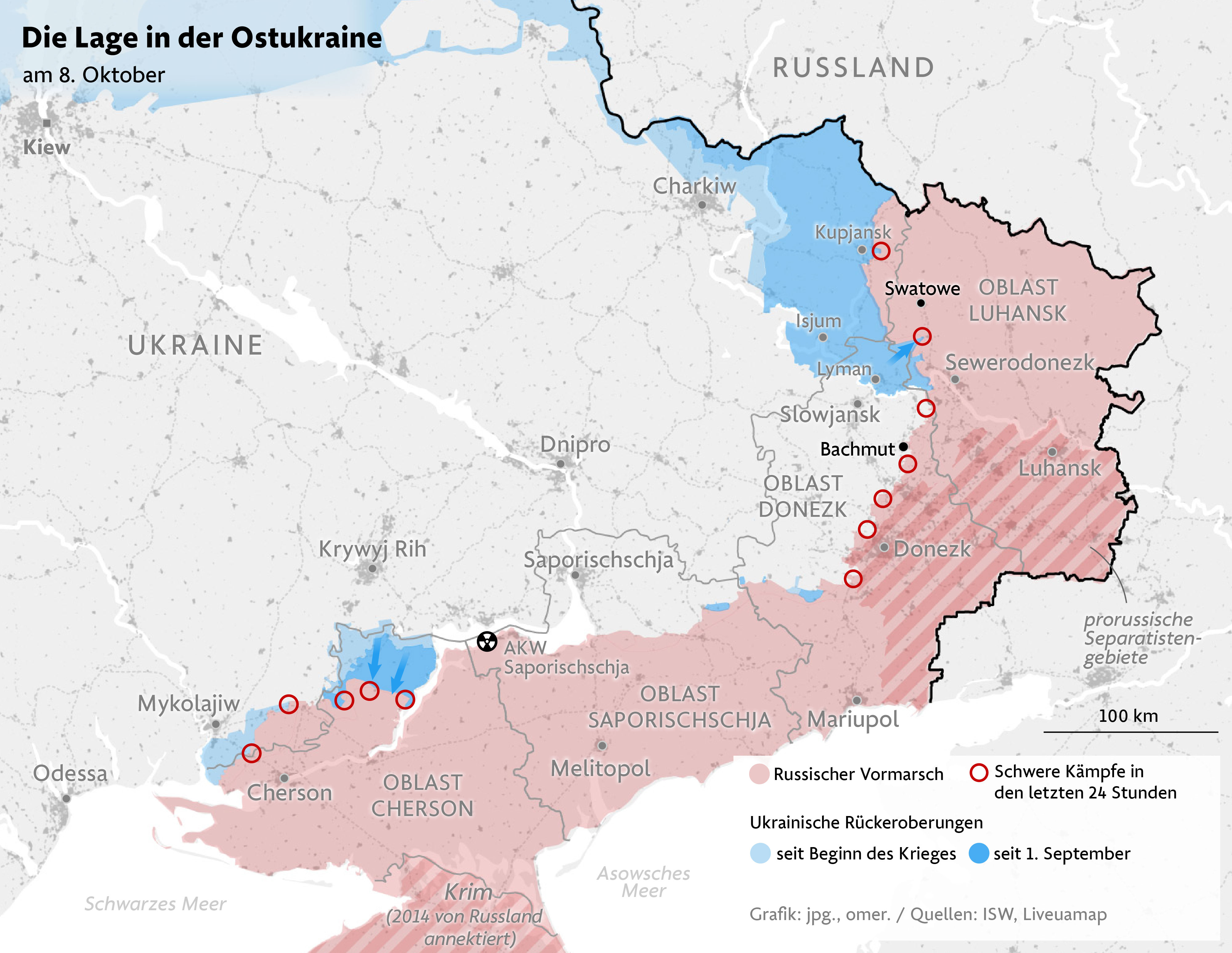 Ukraine-Krieg: Russland Greift Im Osten Auf Breiter Front An